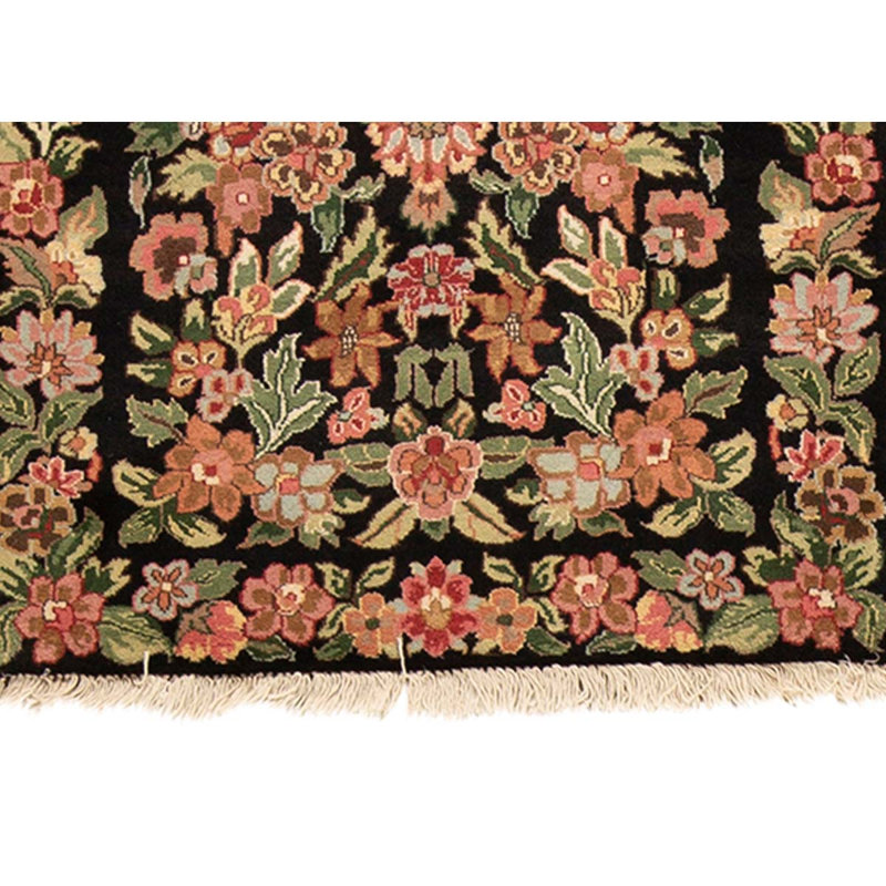Hand Knotted Floral Area Rug in Green