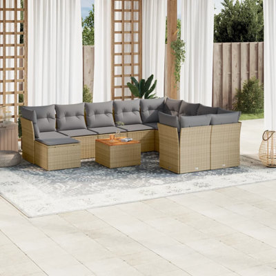 Ensemble de canapé de jardin beige