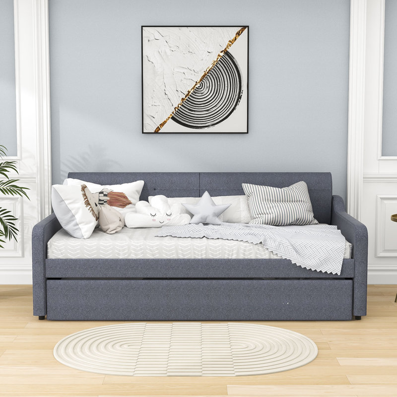 Lit de jour simple avec couchette Kemel, gris