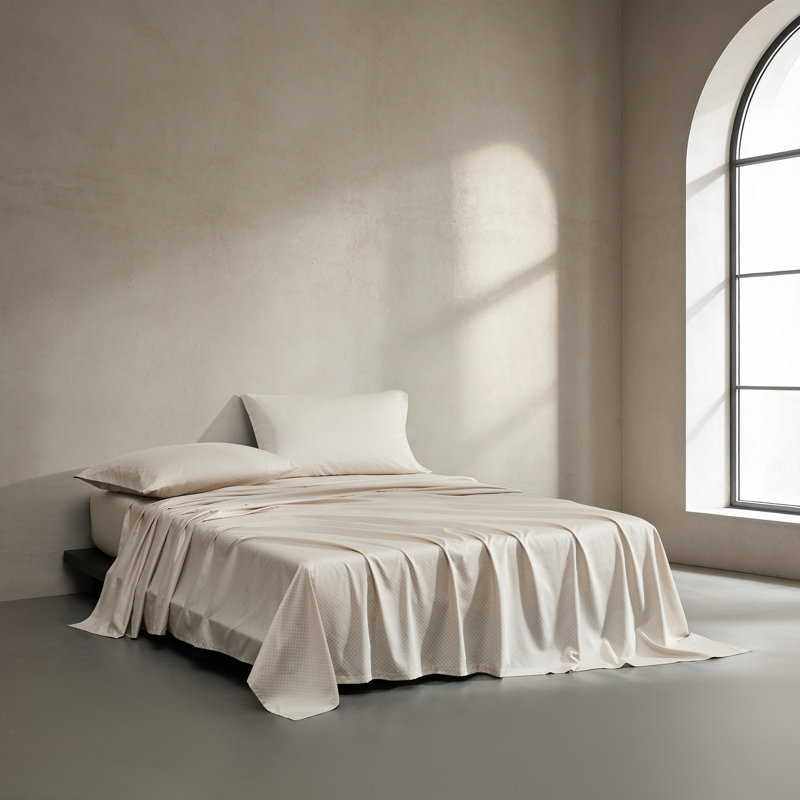 Ensemble de draps Calvin Klein Emblem Tencel, Très grand lit, Beige