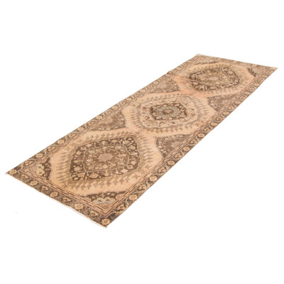 Mortiz One-of-a-Kind 4'3" X 12'8" 1990s Runner Wool Area Rug in Brown