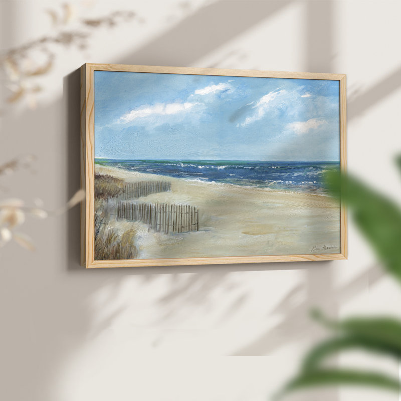 Beach Fences -Framed Print - Restickable, Naturel, H 11 po x l 14 po