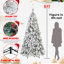 Arbre de Noël enneigé 7,5 pi avec 500 lumières blanches chaudes, 1252 pointes d'aspect naturel corsé, branches enneigées et dures, installation à charnières facile, support en métal pour éclairage saisonnier et structure simple,