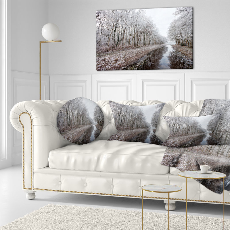 Coussin lombaire imprimé arbres en hiver