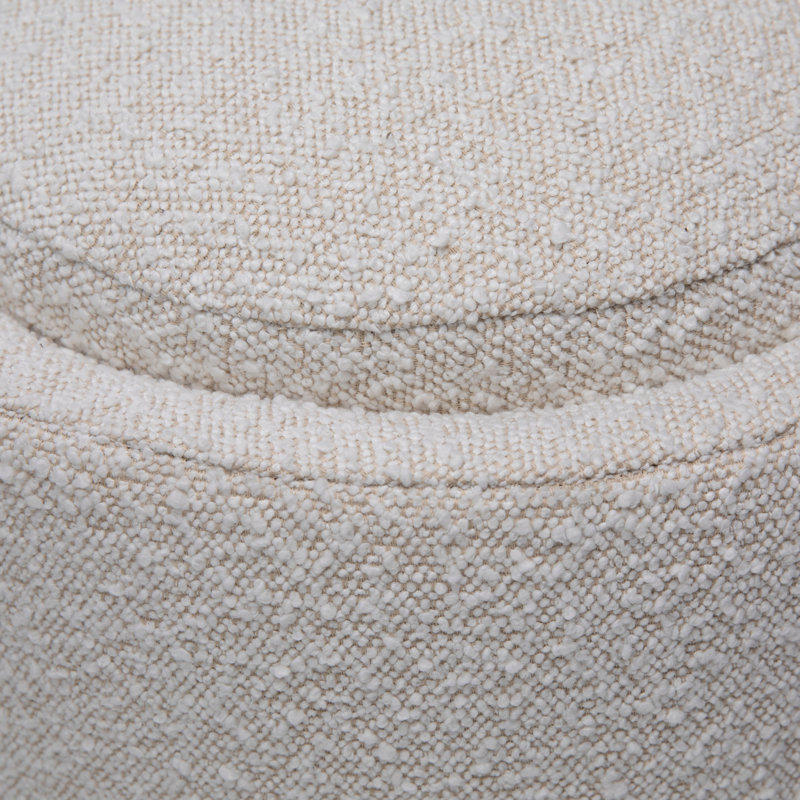 Off-White Boucle Fabric Sled Leg Bench