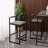 Faux Leather Upholstered Metal Bar Stools Set with Back-1998184798