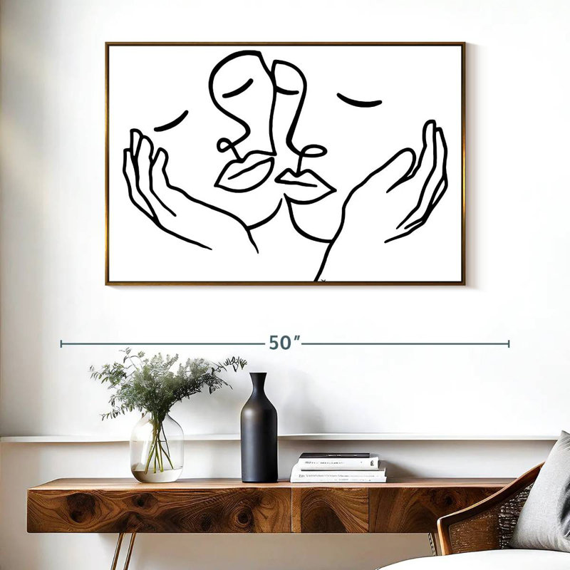 Touchant, Cadre flottant doré, 40 po x 27 po