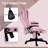 6 Point Vibrating Massage Office Chair With Heat, Linen High Back Executive Office Chair With Reclining Backrest, Padded Armrests Remote-1524557921