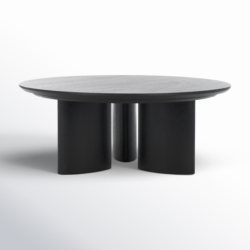 Barnard Round Wood Coffee Table, Black