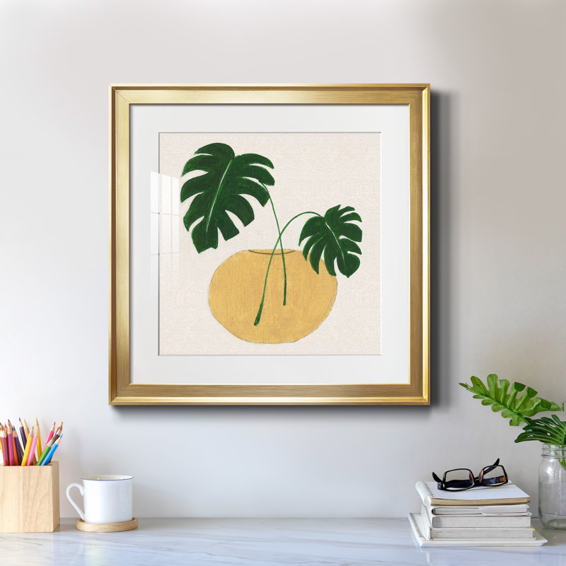 Simple Nature II - peinture encadrée, H 17,5 po x l 17,5 po x P 1,5 po, Encadrement doré