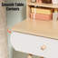 Bureau de coiffeuse avec miroir et lumières, petite coiffeuse de maquillage avec 2 tiroirs et armoire de rangement pour bijoux, 3 modes d'éclairage à luminosité réglable, coiffeuse pour chambre à coucher - chêne naturel