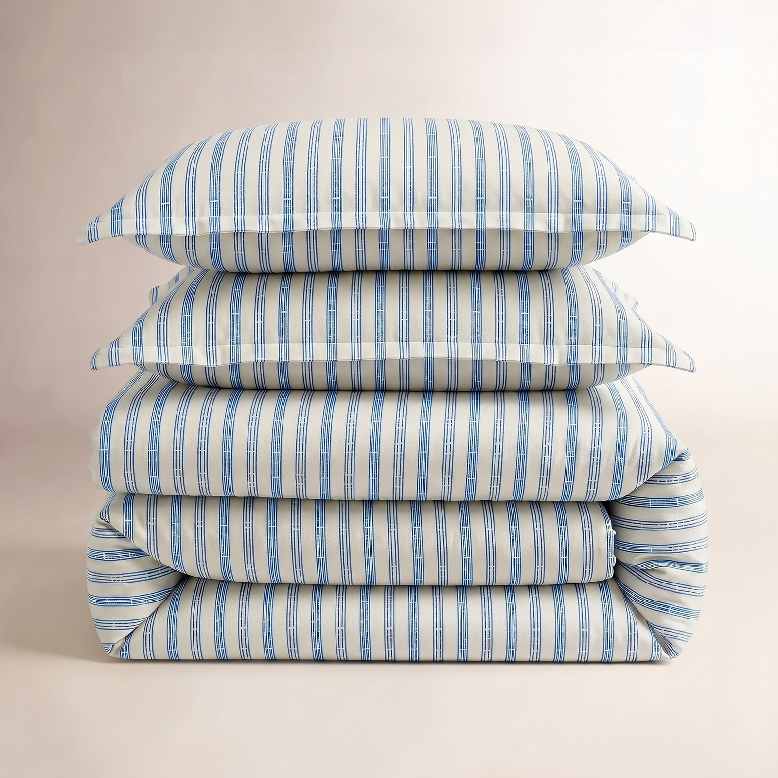 Cobbett Cotton Duvet Cover Set, Full/Queen Duvet Cover + 2 Shams, Blue