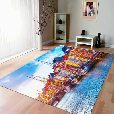 Tapis à motif floral non tissé à imprimé doux avec des couleurs vives et un design complexe pour une décoration moderne