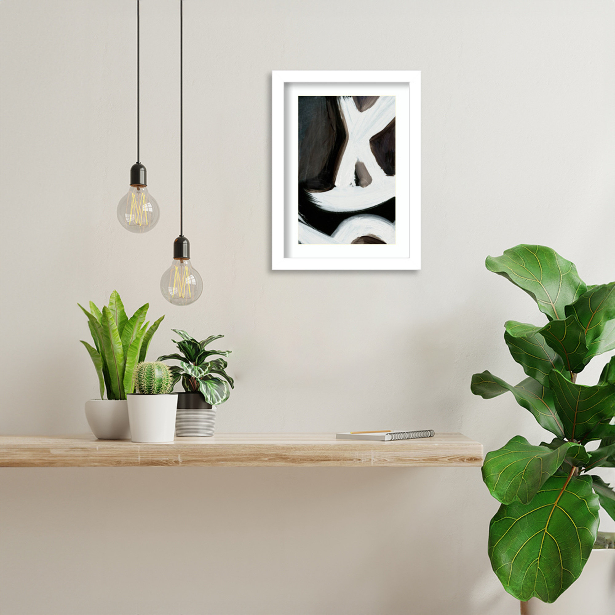 Connected No 2 by Dan Hobday Wood Framed Wall Art Print, White, 13" H x 10" W
