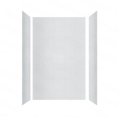 Panneau de douche et de baignoire à surface solide blanc mat, contour, installation rapide, découpable, épaisseur de 0,138 po