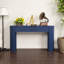 Table d'entrée avec rangement à cannelures bleu marine | Console moderne minimaliste avec plateau ovale et 2 tiroirs | Élégante table de canapé pour le couloir ou le salon-868772901