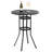 Cast Aluminum Patio Bar Table With Vintage Hollow Tabletop, Umbrella Hole