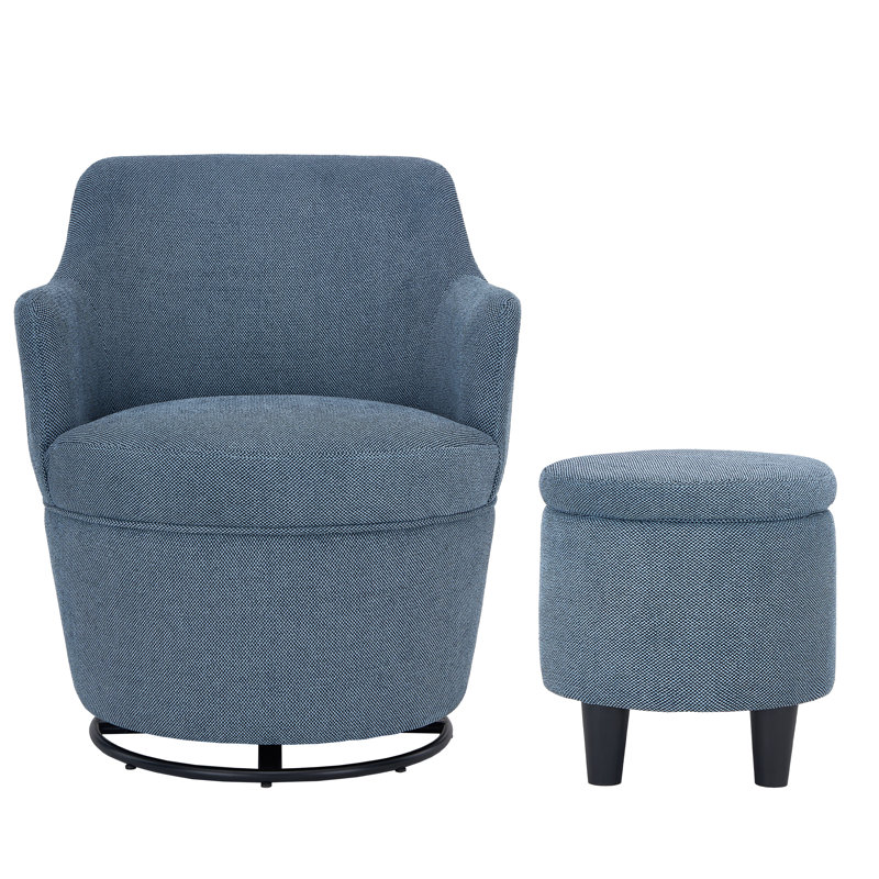 Fauteuil demi-tonneau pivotant avec rangement 360 °, Beige