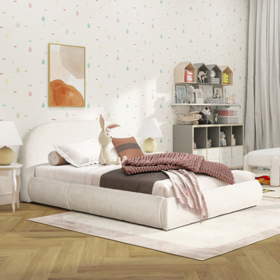 Berteal Puffy Grounded Upholstered Platform Bed, Performance Velvet