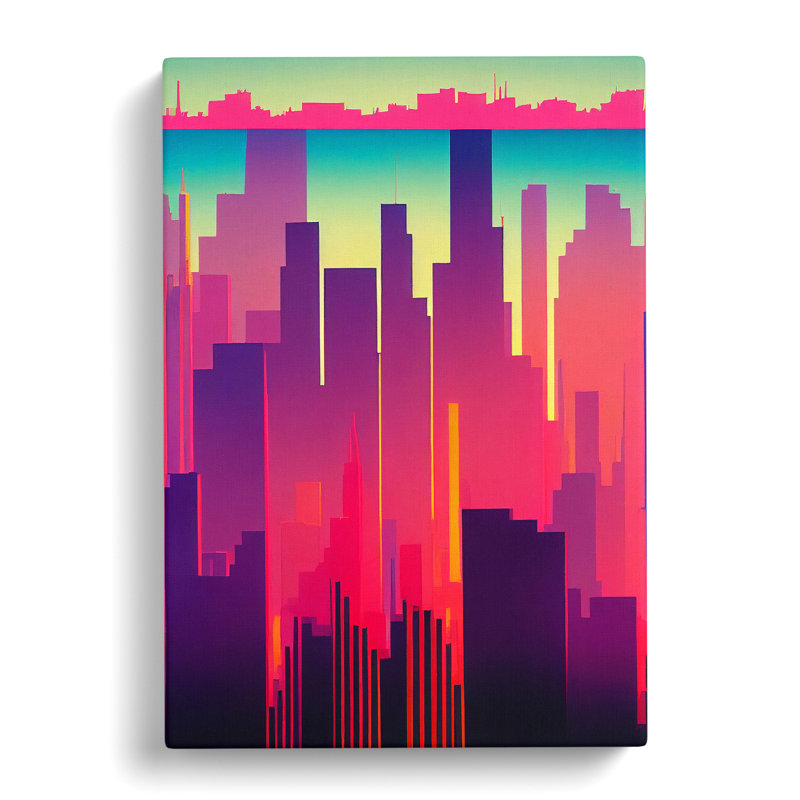 Evolving City Skyline Abstract - Wrapped Canvas, 60cm H x 40cm W