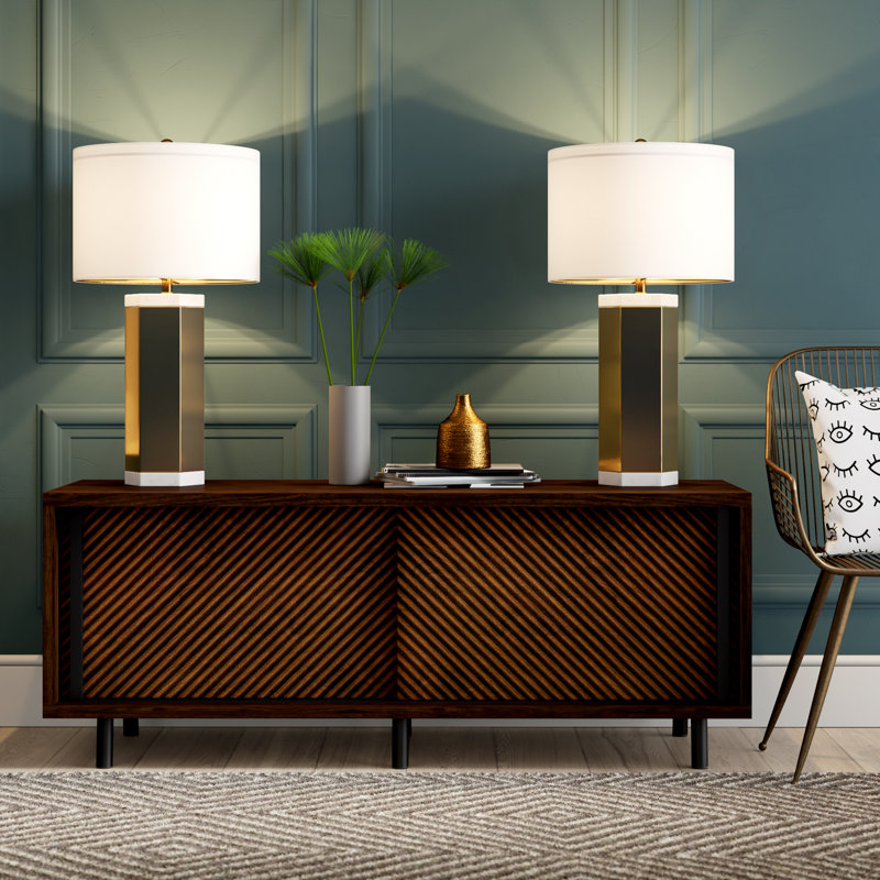 Ensemble de lampes de table dorées 28 "