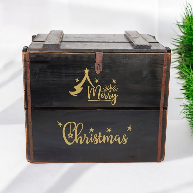 Anatilde Handmade Wooden Decorative Box, Black