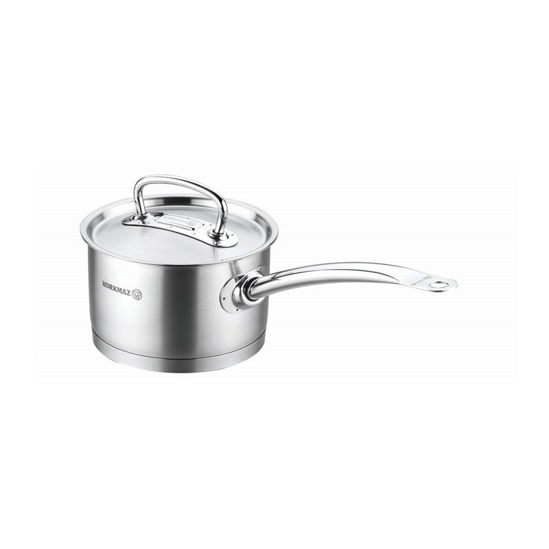 Pot en acier inoxydable avec couvercle ybm home Korkmaz, 2 pte