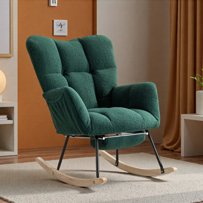 Chaise berçante en tissu Teddy