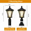 Lampadaire solaire d'extérieur avec base à fixation sur pilier, imperméable avec verre à motif Dusk to Dawn