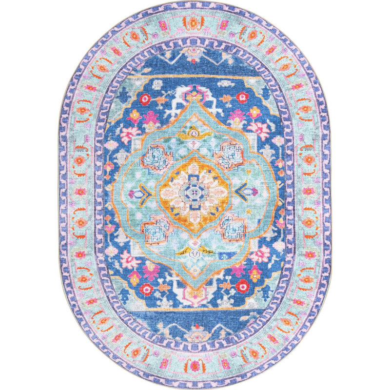 Sonja Chenille Oriental Indoor Rug, Oval 7'6" x 10'6"