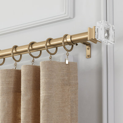 Mode Premium Collection Diameter Wall Mounted Rod Set with Clear Square Finials