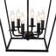 CHANDELIER H 27 po H 6 LITT AVEC FINITION NOIR MAT, E12 / candélabre