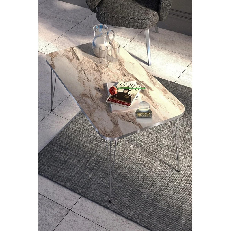Burkley 35cm Console Table, White Marble