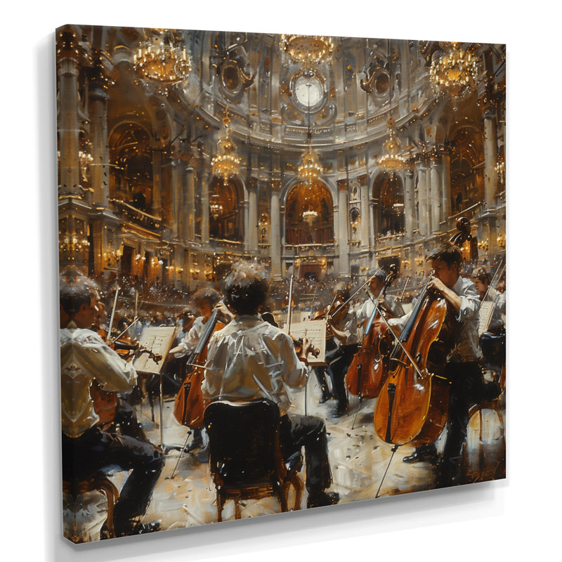 Or noir, couronne, salle de concert, salle de concert, Toile tendue, H 16 po x l 16 po