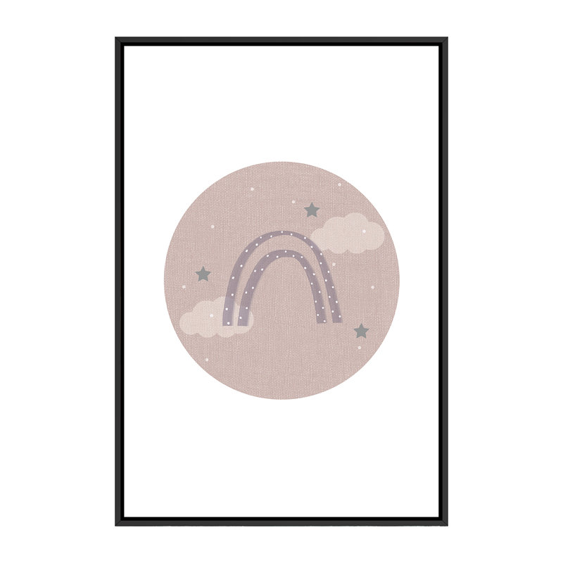Décoration murale pour enfants, H 60 po x l 40po x P 1,5 po, Toile avec cadre noir
