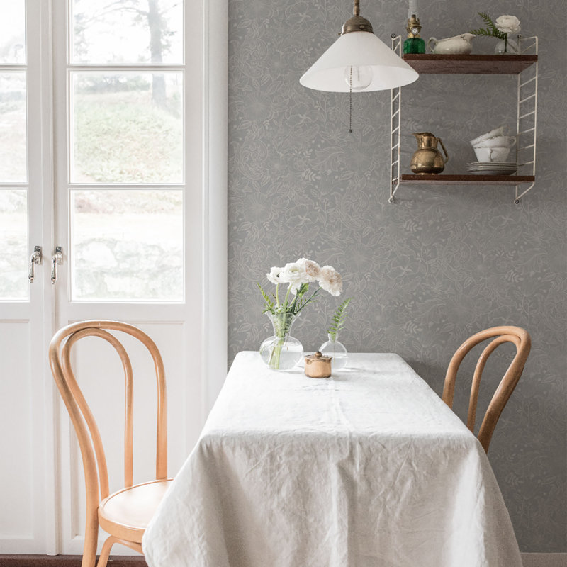 Cahterine 10.05m x 53cm Wallpaper Roll, Grey