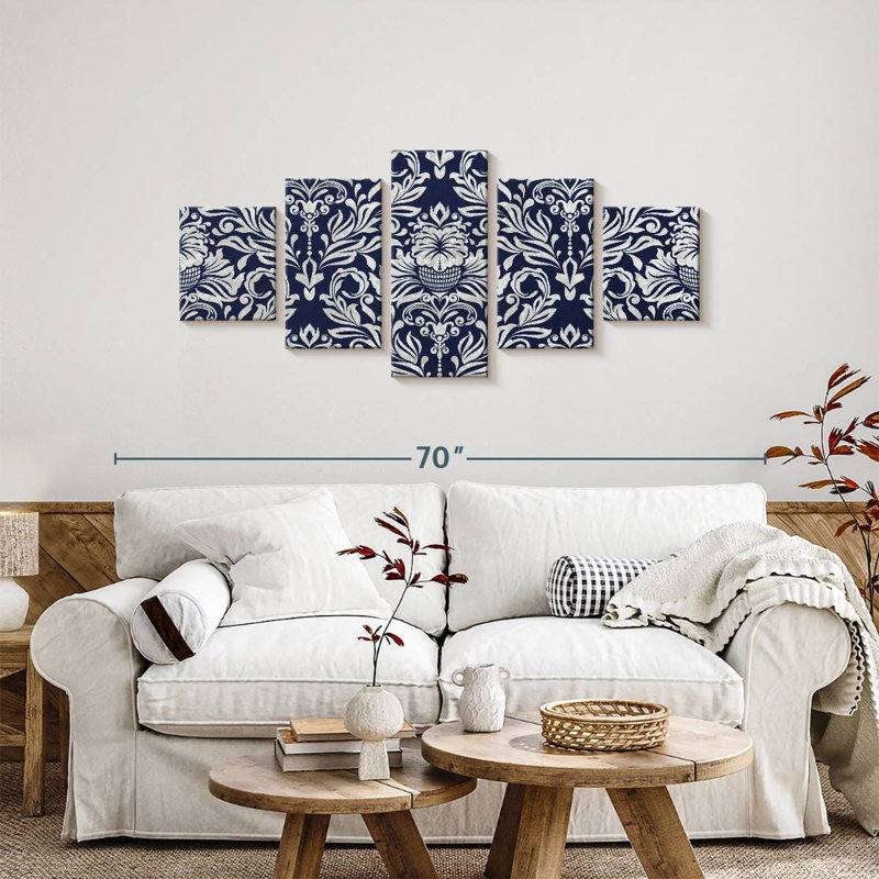 Royal Damask Flowers, 24" H x 55" W