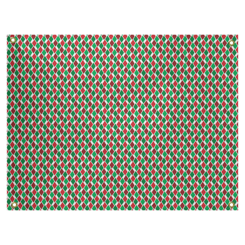 Tapisserie murale en losanges en losanges en polyester, H 1 po x l 36 po x P 26 po, Vert / rouge / marron
