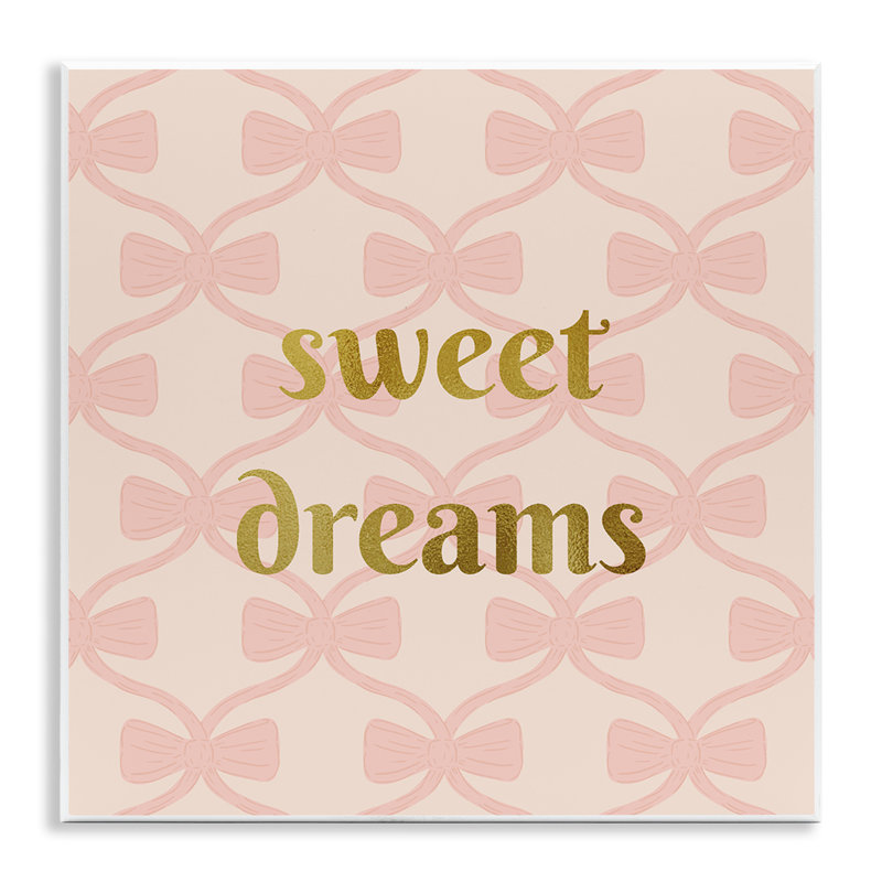 Plaque murale Pastel Bows & Sweet Dreams, design par Sazerelli Designs