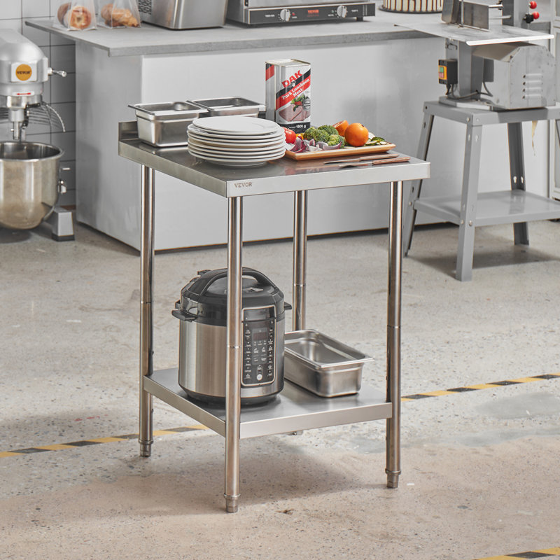 Adjustable Height Stainless Steel 24'' x 24'' Work Table