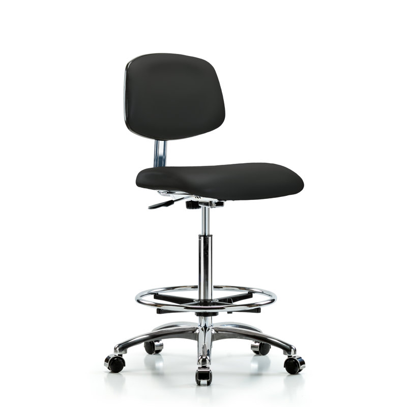 Chaise de dessinateur Iyana, Noir, Roulettes