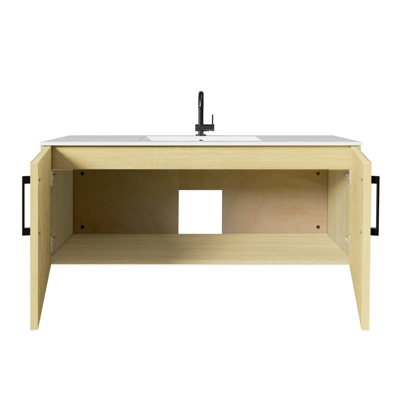 Ensemble de meuble-lavabo mural 48 po Bagoka, Lago, 48", Noir mat