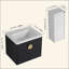 Meuble-lavabo mural 24 po avec lavabo en céramique et armoire latérale, portes à fermeture en douceur-724340070