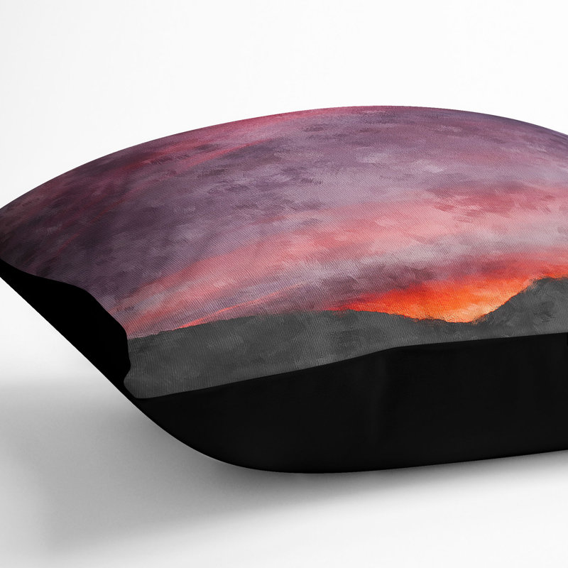 Setting Sun Cushion with Filling, Black, 55cm H x 55cm W x 20cm D