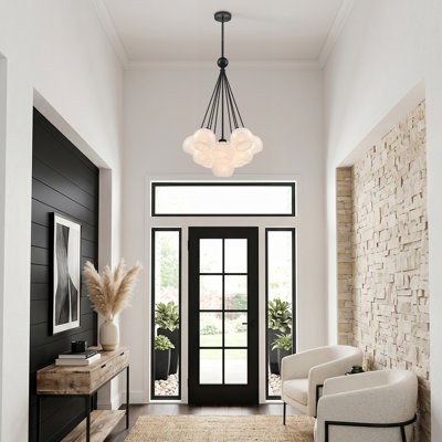 11-Light Dimmable Cluster Glass Bubbles Chandelier