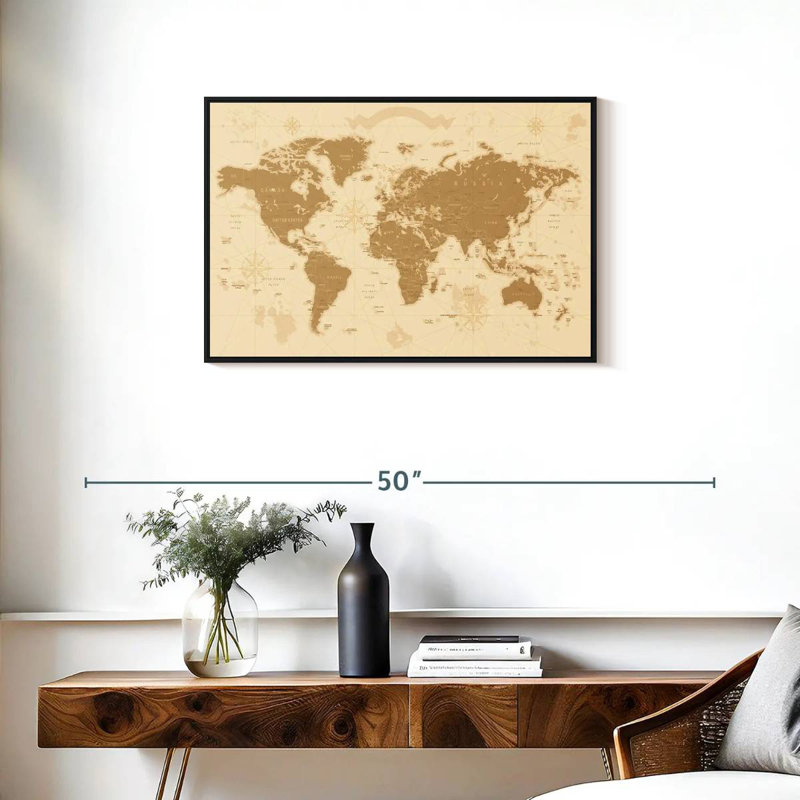 Carte du monde Aliaz Amber, H 21 po x l 31 po