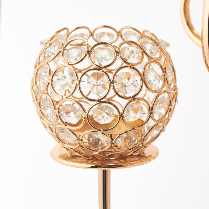 38'' H Crystal Floor Candelabra, Gold