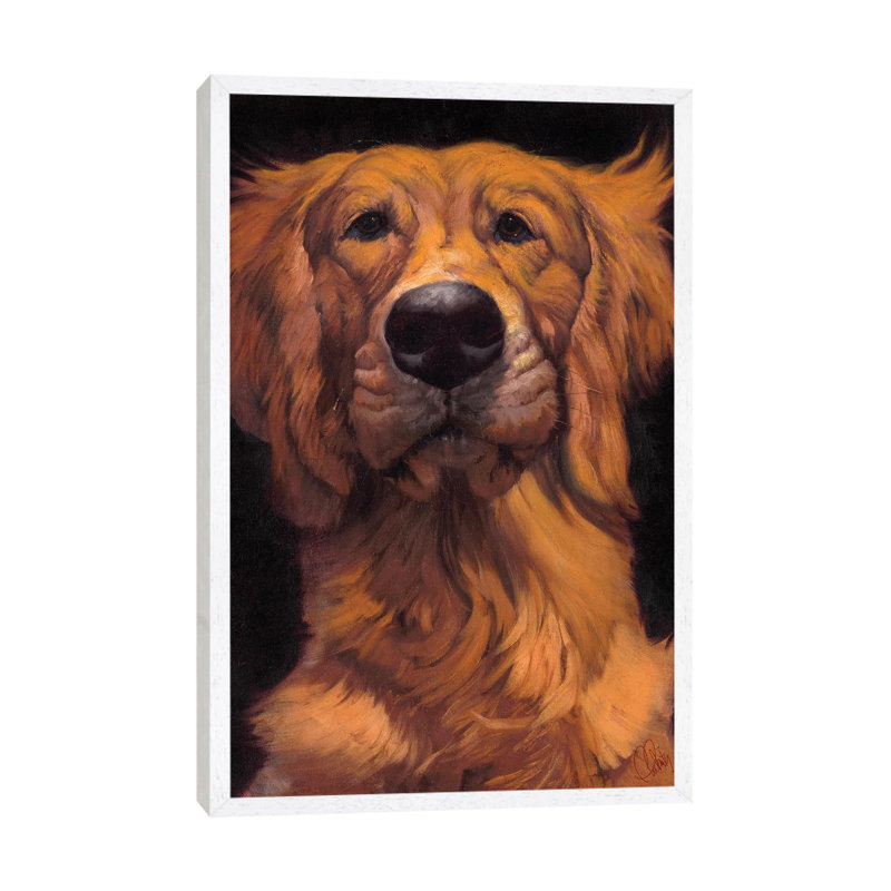 Golden 1 Piece Wall Art on Canvas, 101.6 cm H x 66.04 cm W, White Framed