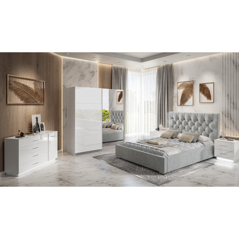 Akey Steel Piece Bedroom Set, European Double (140 x 200cm)