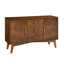 Buffet 47,3 po Mid Century Modern en noyer. Armoire de rangement pour la cuisine, la salle à manger, le salon, la chambre à coucher. 2 portes et 3 tiroirs. Console décorative. Esthétique rétro